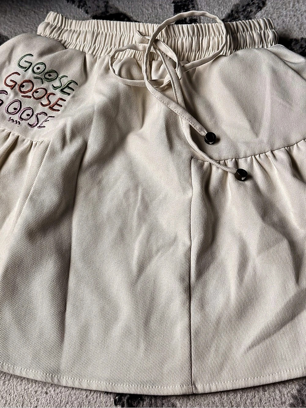 LEDIN Kids Embroidered Mini Skirt Cream Kids 2T